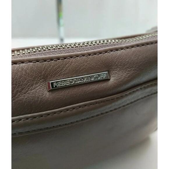 Rebecca Minkoff Mini M.A.C Brown Leather Chain Strap Zipper Crossbody Bag - Picture 4 of 13